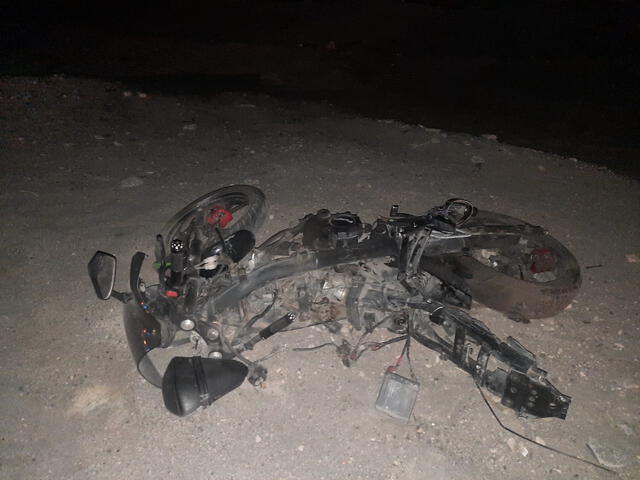  Motocicleta quedó inservible tras el accidente. Foto: difusión/PNP<br><br>    