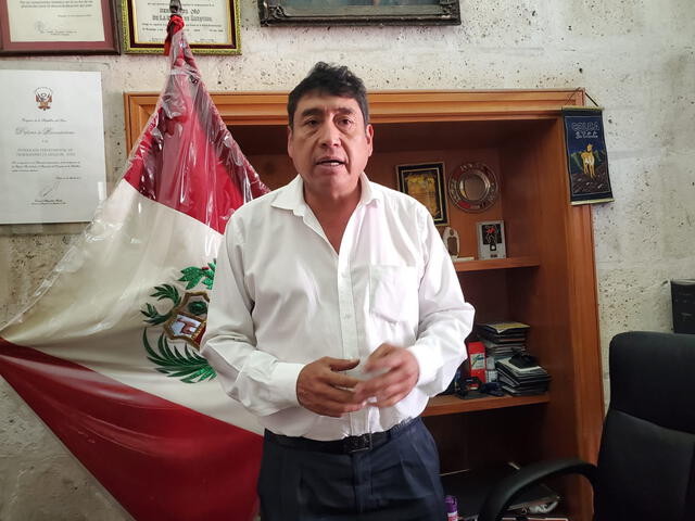  El secretario general de la Federación Departamental de Trabajadores de Arequipa (FDTA), Elmer Arenas. Foto: Leonela Aquino/La República  