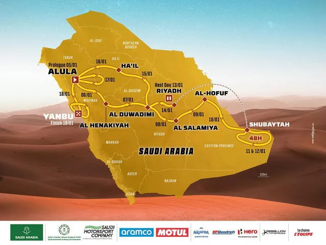 Recorrido del Rally Dakar 2024. Foto: Dakar   