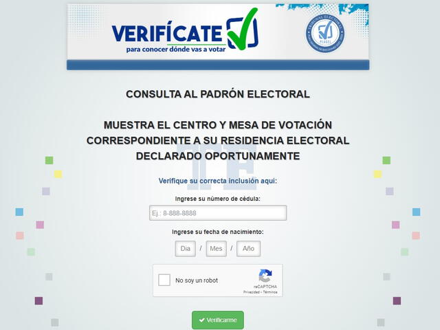 Página oficial del Tribunal Electoral. Foto: Verifícate<br>    