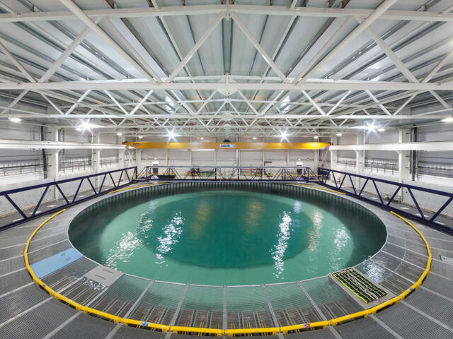 La piscina para el experimento tiene un tamaño similar a una piscina olímpica. Foto: Universidad de Edimburgo   