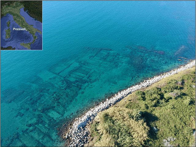 Templo sumergido fue hallado en las profundidades del Golfo de Pozzuoli, en Nápoles, Italia. Foto: M. Stefanile   