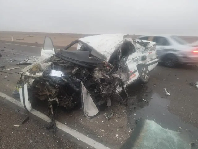 Vehículo quedó destrozado tras accidente en la Panamericana Sur