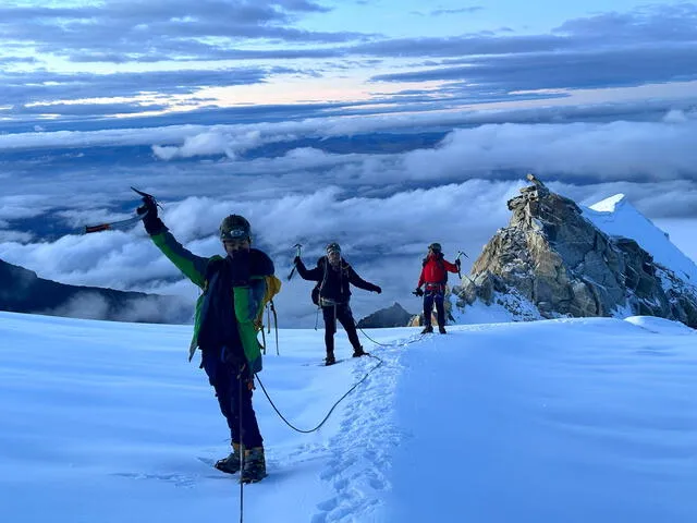 Las expediciones a nevados deben realizarse con guías profesionales y con una aclimatación de más de tres días. Foto: Cortesía/Beto Pinto   