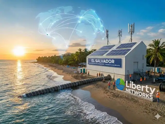  La nueva obra en El Salvador conectará de forma directa a la nación con los nodos globales de internet sin mediación de enlaces terrestres. Foto: Liberty Networks<br>    
