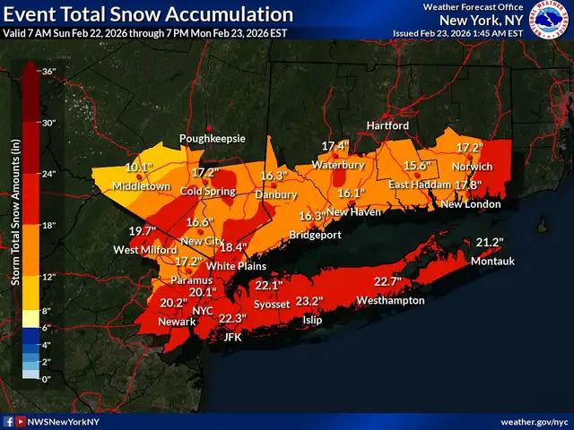  El alcalde Zohran Mamdani declaró una prohibición de viajes hasta el mediodía del lunes 23 de febrero. Foto: NWS<br>    