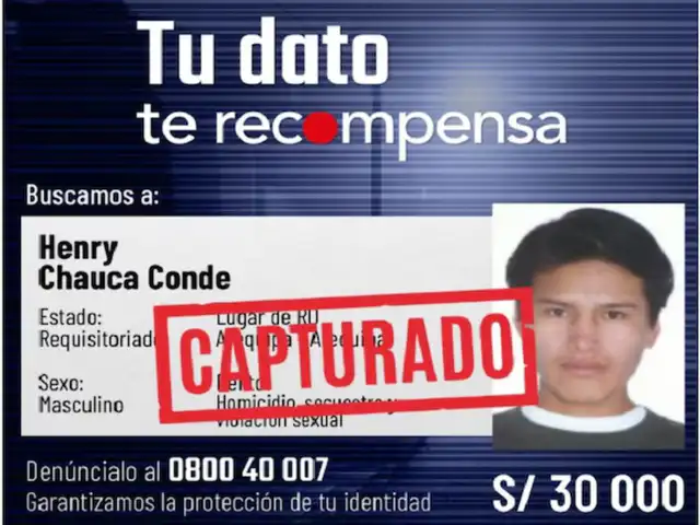 Henry Chauca Conde, alias Fabián Chauca, fue detenido en Santa Clara tras 21 años prófugo, cumpliendo una condena de 16 años por homicidio, secuestro y violación sexual.