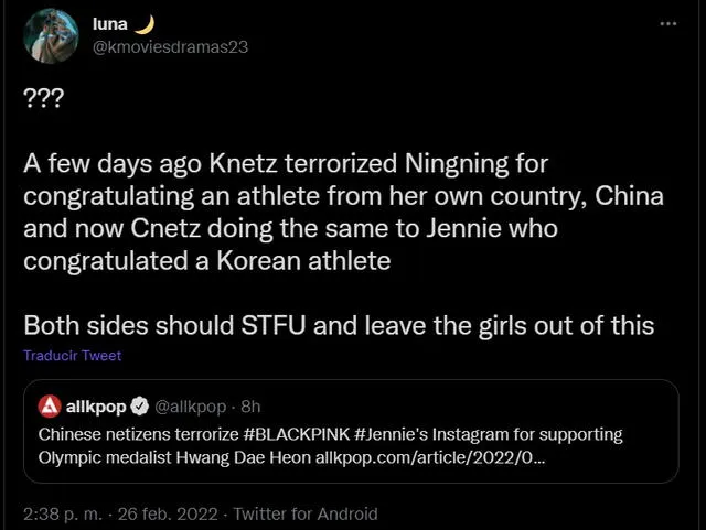 Blackpink, Jennie, Juegos Olímpicos de Beijing 2022, BLINK, Twitter, Instagram, kpop, aespa
