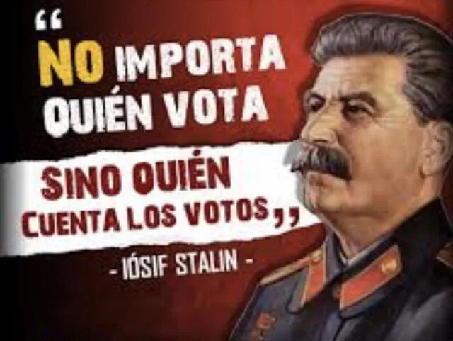 Una de las imágenes que atribuye falsamente esta declaración a Stalin