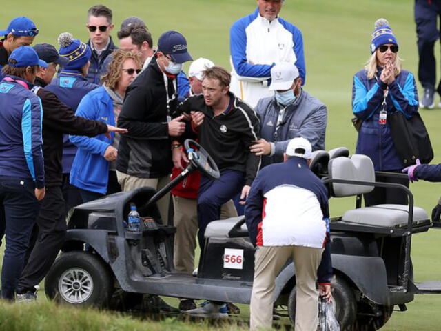 Tom Felton tuvo que ser retirado tras desplomarse en campo de golf. Foto: TMZ