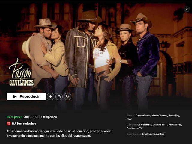 Pasión de gavilanes es una de las telenovelas latinas más famosas. Foto: Netflix