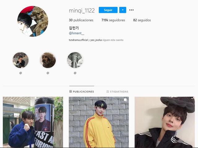 Perfil oficial de Kim Min Ki en Instagram. Foto: @mingi_112