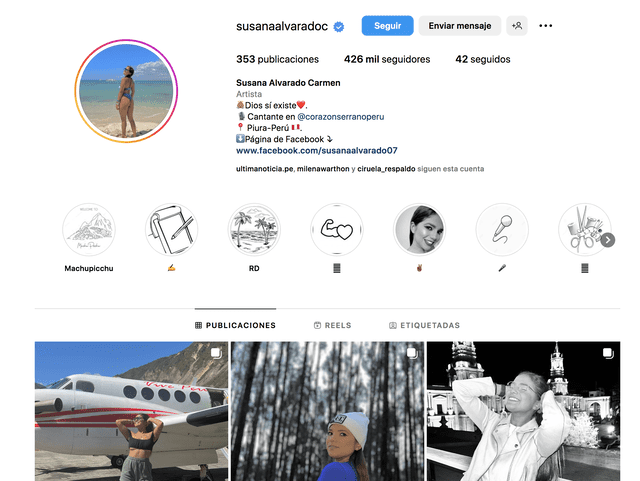 Susana Alvarado tiene casi medio millón de seguidores en Instagram. Foto: Instagram   