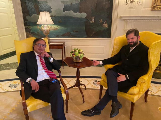  Gustavo Petro se reunió en Washington con el presidente de Chile, Gabriel Boric. Foto: EFE   
