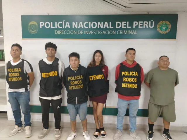  "Las Gárgolas del Cono" tras el arresto por la PNP. Foto: Ministerio del Interior.   