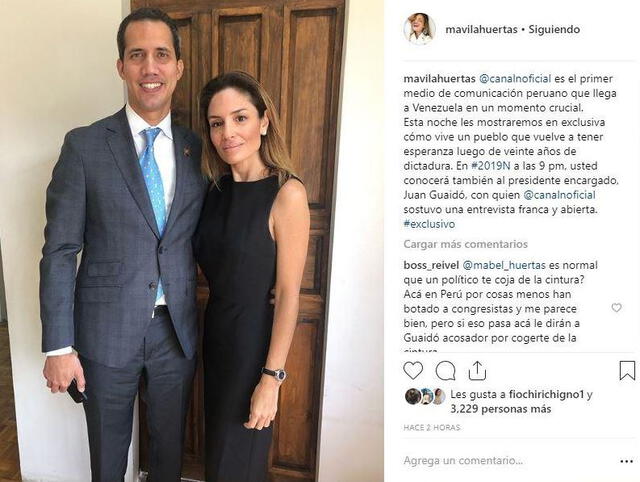 Mávila Huertas y Juan Guaidó