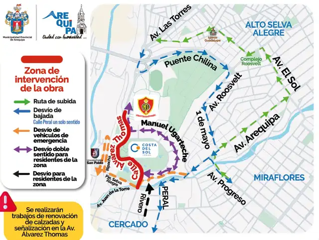 Rutas alternas. Foto: MPA    