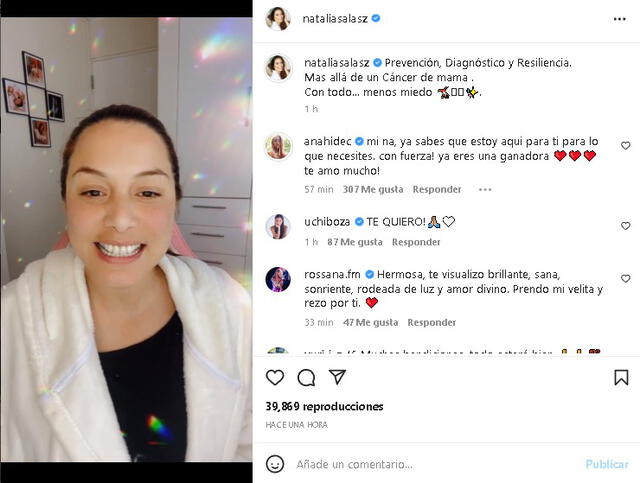 Rossana Fernández Maldonado envía mensaje de aliento a Natalia Salas