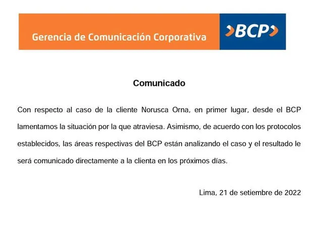 BCP pronunciamiento