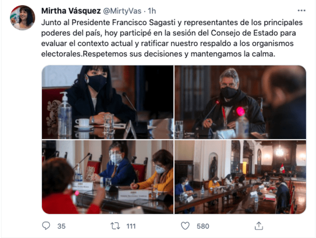 Twitter de Mirtha Vásquez