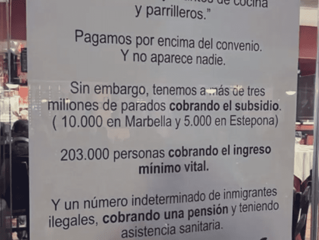 Empresario publicó fotografía de cartel donde expresa su opinión sobre los subsidios. Foto: Twitter