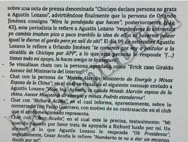  Investigación aseguraría que hubo conversación entre Cesar Acuña y Agustín Lozano | Foto: La República.    