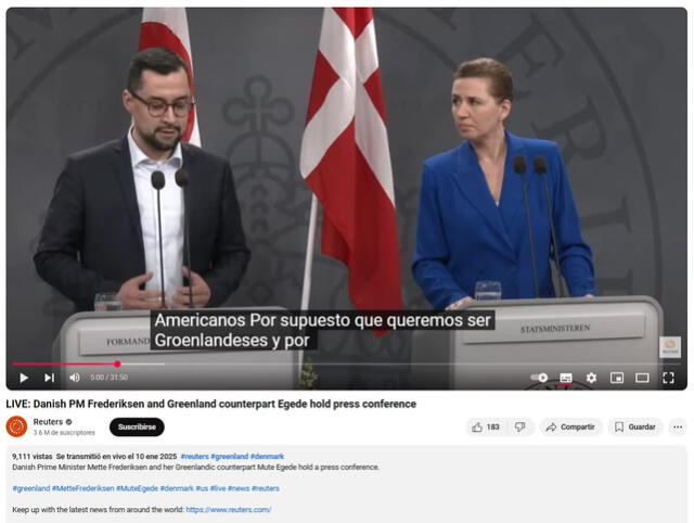 <em>Clip de la rueda de prensa difundida por Reuters. Foto: captura de YouTube</em>   