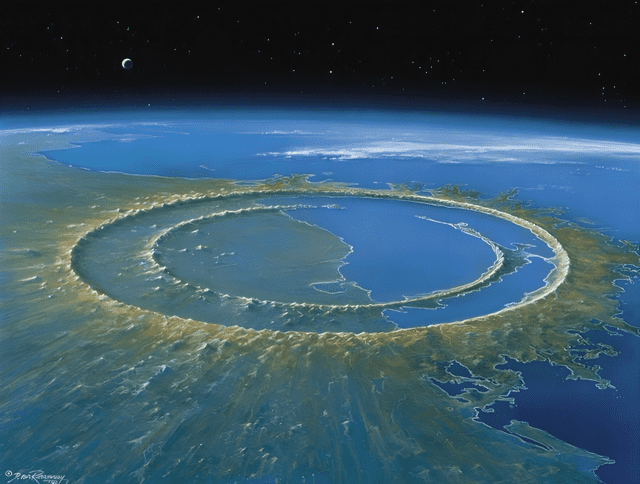 Este es el lugar donde cayó el meteoro Chicxulub hace más de 66 millones de años. Foto: BBC   