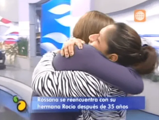  Después de 35 años, las hermanas Rossana y Rocío pudieron encontrarse en Lima Limón. Foto: captura de pantalla/América TV/YouTube   