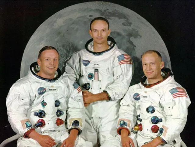 Neil Armstrong, Buzz Aldrin y Michael Collings, los primeros en llegar a la Luna. Foto: difusión.