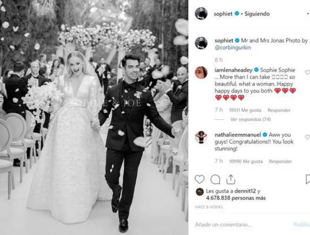 Sophie Turner y Joe Jonas está felizmente casados.