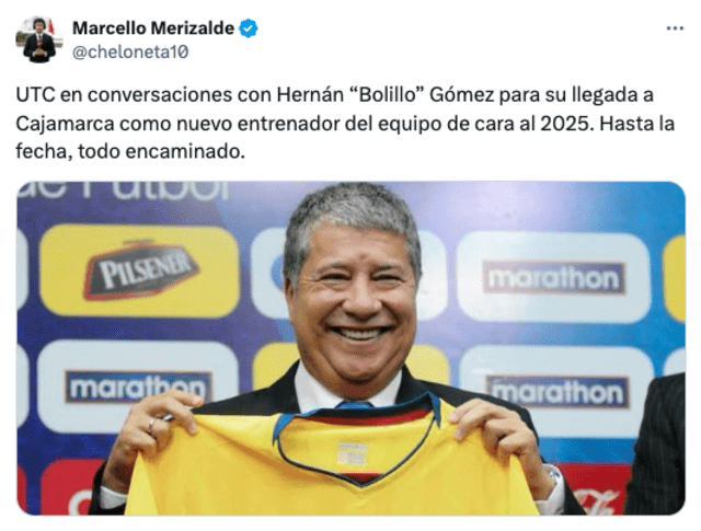 Hernán 'Bolillo' Gómez es uno de los entrenadores más experimentados del continente. Foto: captura de Twitter/Marcello Merizalde   