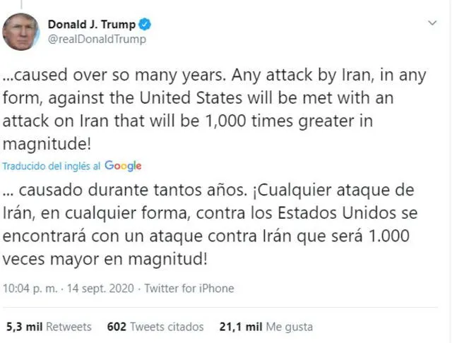 Tuit de Trump