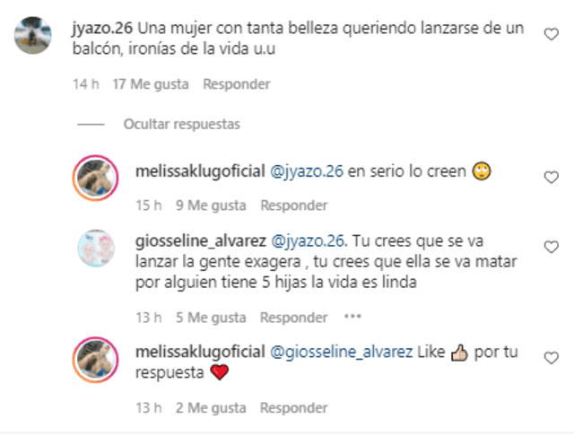 Melissa Klug se pronuncia tras su altercado con Jesús Barco. Foto: Melissa Klug/Instagram.