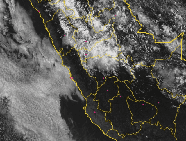  Un vórtice costero empezó a crearse en la costa peruana. Foto: Senamhi.   
