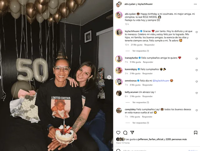 Leyla Chihuán celebró su cumpleaños 50 junto a su novia, Abril Cárdenas. Foto: Instagram. Leyla Chihuán celebró su cumpleaños 50 junto a su novia, Abril Cárdenas. Foto: Instagram.