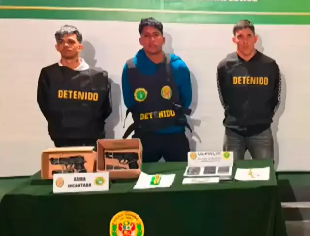  La PNP capturó a los tres sicarios involucrados en el asesinato de Vivar. Foto: PNP.   