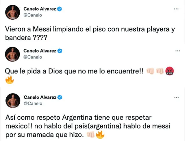 'Canelo' Álvarez reacciona al video de Messi. Foto: captura Twitter/'Canelo' Álvarez