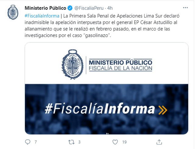 Twiter Ministerio Público