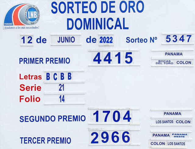 Sorteo de oro dominical