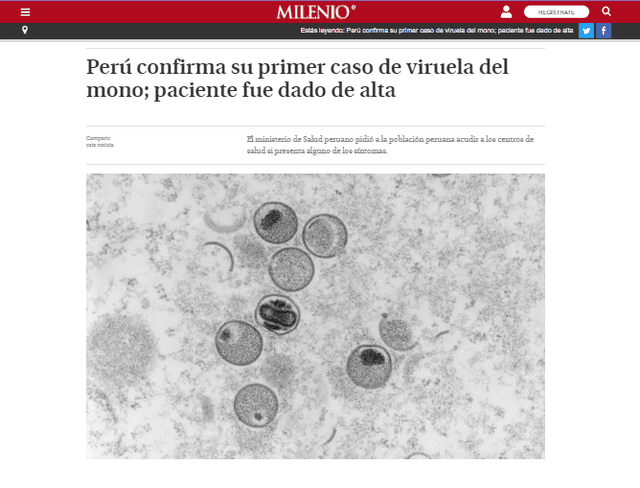 Así informó la revista Semana sobre la viruela del mono en Perú. Foto: Revista Semana