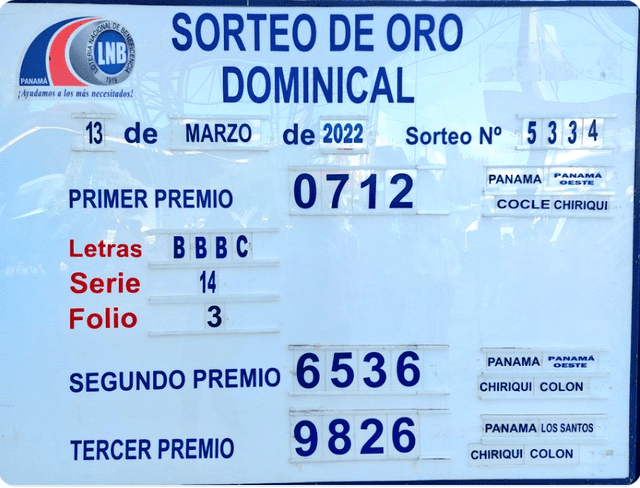 La Lotería Nacional de Panamá: Resultados de la lotería de HOY, miércoles 16 de marzo