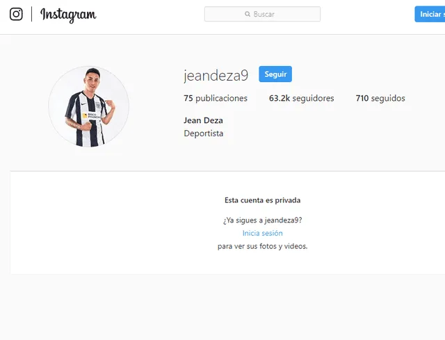 Jean Deza puso su cuenta de Instagram en privado.