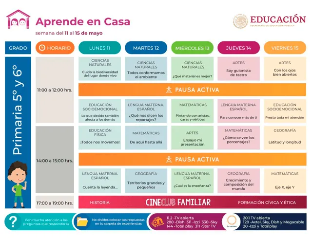 Horarios Aprende en Casa México