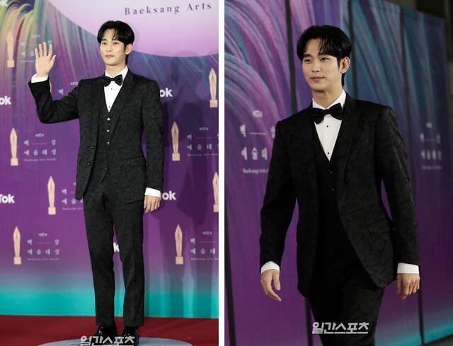 Kim Soo Hyun en los Baeksang Arts Awards 2021. Foto: Ilgan Sports