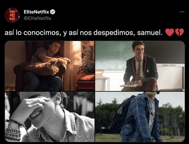 Netflix se despide de Itzan Escamilla, el popular 'Samu' de "Élite". Foto: captura de Twitter