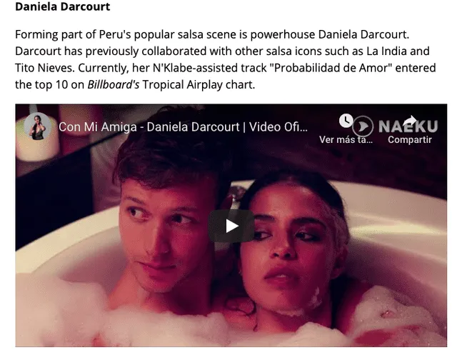 Daniela Darcourt en publicación de Billboard