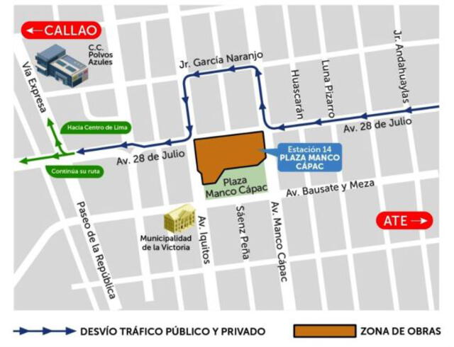 ATU anuncia rutas de desvío por obras del Metro de Lima. Foto: ATU