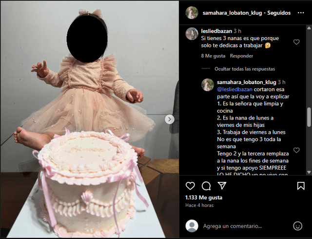 Samahara Lobatón respondiéndole a seguidora. Foto: Instagram.   