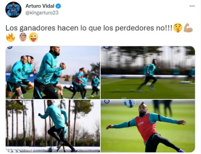 Arturo Vidal continuó la polémica en el Twitter. Foto: captura de pantalla